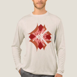Camiseta Triblenda Resumen Red Tan Rosa Diamante Rosa Floral Pop Arte