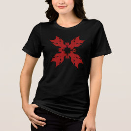 Camiseta Triblenda Resumen Rojo Copo de Nieve Floral Arte Pop Contemp