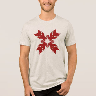 Camiseta Triblenda Resumen Rojo Copo de Nieve Floral Arte Pop Contemp