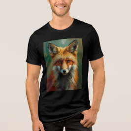 Camiseta Triblenda Retrato artístico de Fox roja - Pintura vibrante d
