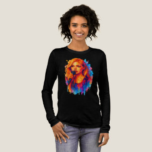 Camiseta Triblenda Retrato con tinta de alcohol de una joven cantante