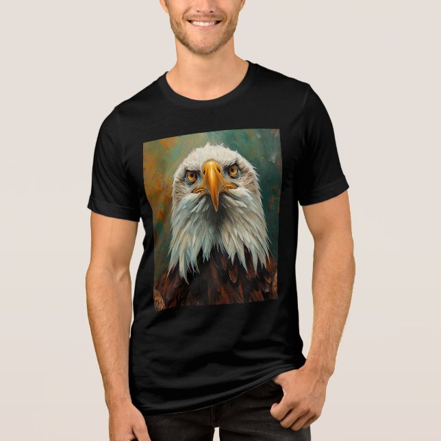 Camiseta Triblenda Retrato de águila artística - Tee de pintura de ac (Anverso)