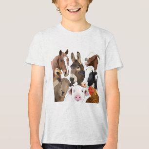Camiseta Triblenda Retrato de animales de granja divertida