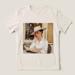 Camiseta Triblenda Retrato De Cafetería Opalescente De Lujo De Una Ca