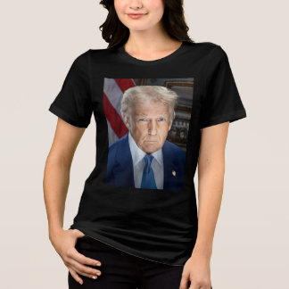 Camiseta Triblenda Retrato de Donald Trump, presidente de Estados Uni