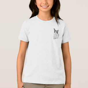 Camiseta Triblenda Retrato de gato en trama de semitonos