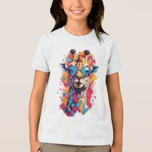 Camiseta Triblenda Retrato de jirafa al estilo graffiti-58567