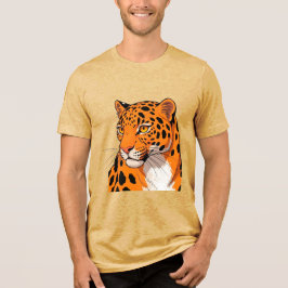 Camiseta Triblenda Retrato de leopardo vibrante con manchas audaces