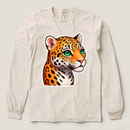 Camiseta Triblenda Retrato de leopardo vibrante con manchas audaces