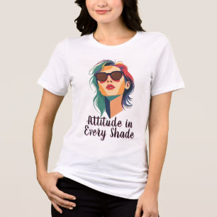 Camiseta Triblenda Retrato de mujer colorida y segura