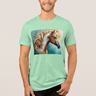 Camiseta Triblenda Retrato de Palomino Paint Mustang