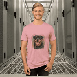 Camiseta Triblenda Retrato de Rottweiler mascota en acuarela