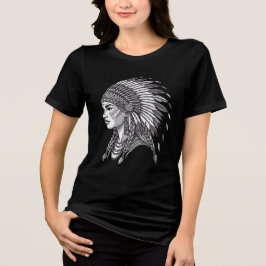 Camiseta Triblenda Retrato de tocado indígena