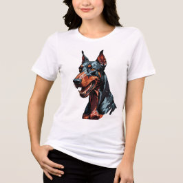 Camiseta Triblenda Retrato fiero de Doberman Perro agresivo regalo
