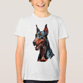 Camiseta Triblenda Retrato fiero de Doberman Perro agresivo regalo