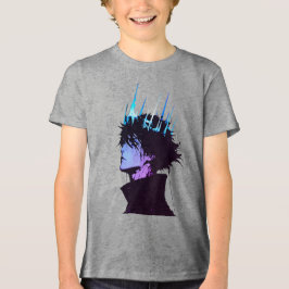 Camiseta Triblenda Retrato masculino gótico del rey del anime con cor