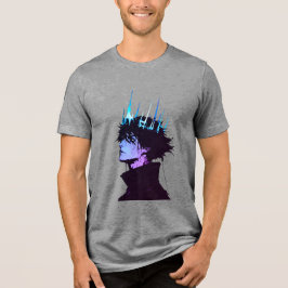 Camiseta Triblenda Retrato masculino gótico del rey del anime con cor