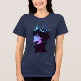 Camiseta Triblenda Retrato masculino gótico del rey del anime con cor
