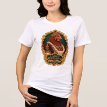 Retrato vintage de gallina Rhode Island Red Lady
