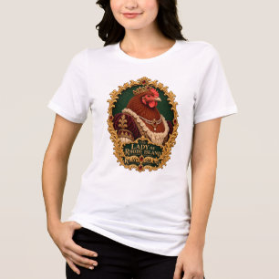 Camiseta Triblenda Retrato vintage de gallina Rhode Island Red Lady