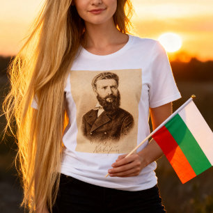 Camiseta Triblenda Retrato Vintage de Hristo Botev Patriota Búlgaro