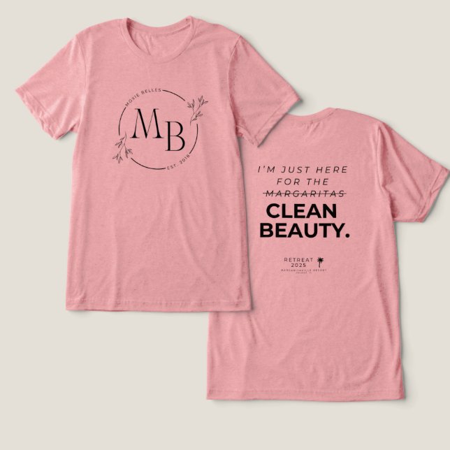 Camiseta Triblenda Retreat 2025 T-Shirt - Aquí por la belleza limpia (Diseño Anverso y Reverso)