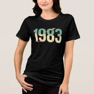 Camiseta Triblenda Retro 1983: Gráfico de avión antiguo