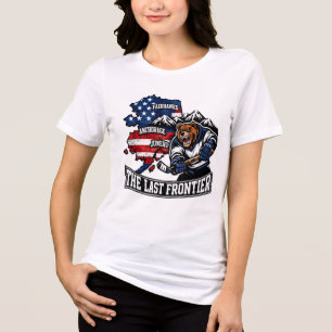 Camiseta Triblenda Retro Alaska La Última Frontera Mapa de Oso de Hoc