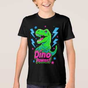 Camiseta Triblenda Retro Arcade Dino Power Pixel T-Rex