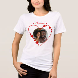 Camiseta Triblenda Retro Be Mine Script & Sketch Heart Photo 