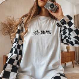 Camiseta Triblenda Retro bike Girl Irony black