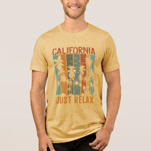 Camiseta Triblenda Retro California sólo relájese palmeras Sunset Vin