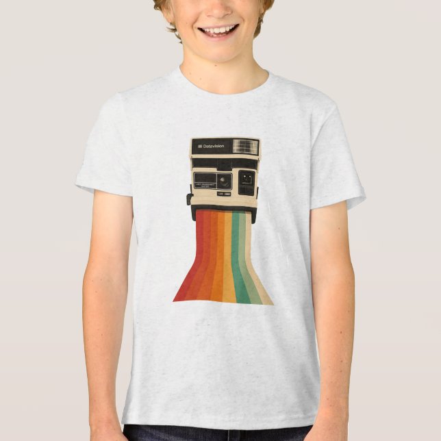 Camiseta Triblenda Retro Camera with Rainbow Print (Anverso)