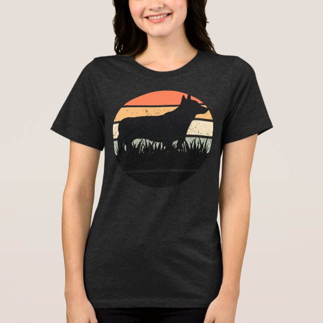 Camiseta Triblenda Retro Corgi Sunset (Anverso)