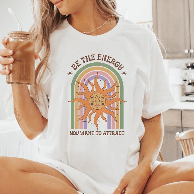 Camiseta Triblenda Retro de energía positiva Boho Sun (Subido por el creador)