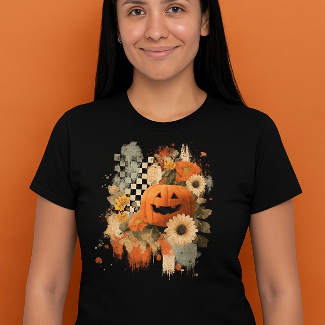 Camiseta Triblenda Retro de la tabla de control de calabaza Halloween (Subido por el creador)
