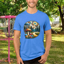 Camiseta Triblenda Retro Disk Golf Psychedelic Ai Art