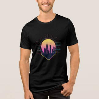 Camiseta Triblenda Retro Futuristic Neon Cityscape Tech
