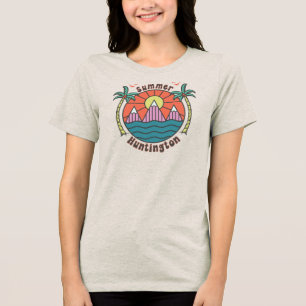 Camiseta Triblenda Retro Huntington Beach Sunset