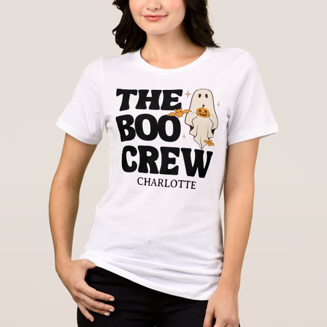 Camiseta Triblenda Retro La Tripulación De Boo Tocó Halloween (Anverso)