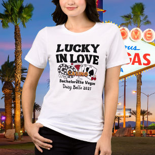 Camiseta Triblenda Retro Lucky In Love Vegas Despedida de Soltera  