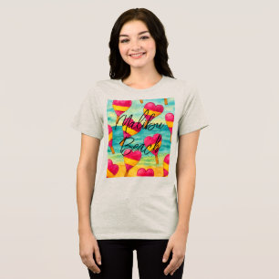 Camiseta Triblenda Retro Malibu Beach Colorful Ice Cream