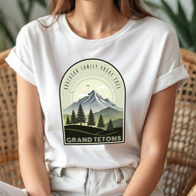 Camiseta Triblenda Retro Mountain Family Vacation Green ID1136 (Subido por el creador)