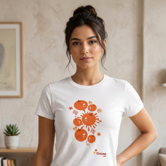Camiseta Triblenda Retro Orange Splash T-Shirt Vintage Fruit Graphic 