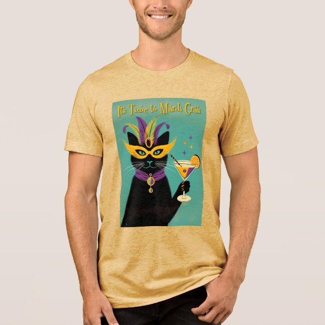 Camiseta Triblenda Retro Sophisticats Its Time to Mardi Gras Martini (Anverso)