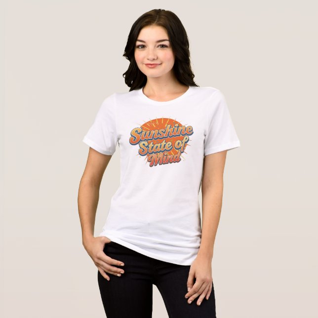 Camiseta Triblenda Retro "Sunshine State of Mind" Quote (Anverso Completo)