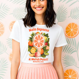 Camiseta Triblenda Retro Tropical Citrus Pickleball Brillante Ducha