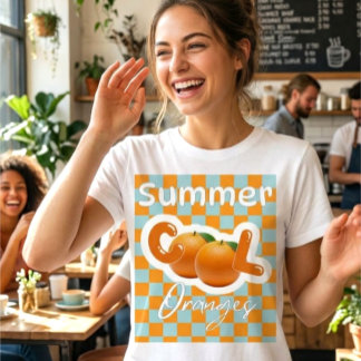 Camiseta Triblenda Retro Verano Naranja Jugoso Fiesta