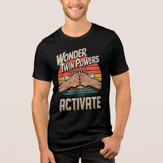 Camiseta Triblenda Retro Wonder Twin Powers activa Style Fist Bump (Anverso)