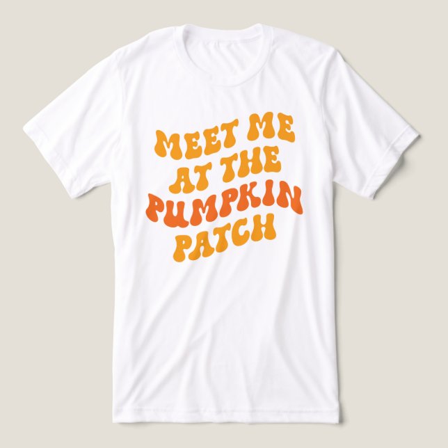 Camiseta Triblenda Reúnete conmigo en el parche de calabaza (Diseño delantero )